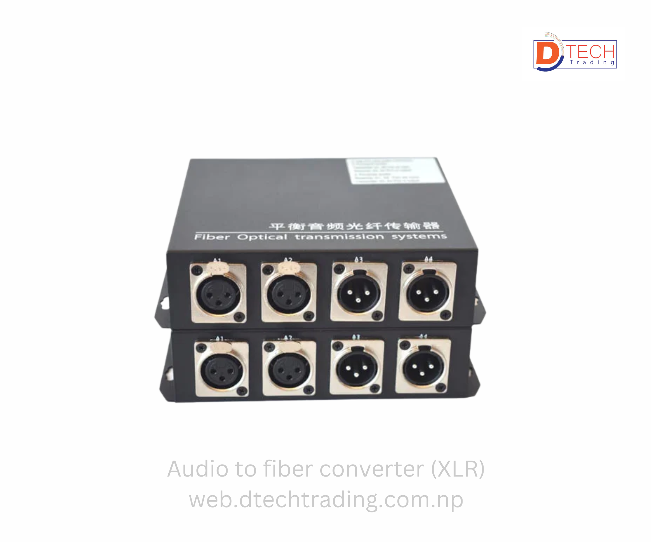 Audio to fiber converter XLR port